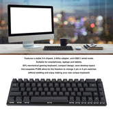 61-Key Hotswappable BT5.0 Mechanical Keyboard for Gaming and Productivity with RGB Backlight and 2000mAh Battery, Connect Up to 5 Devices (Black)